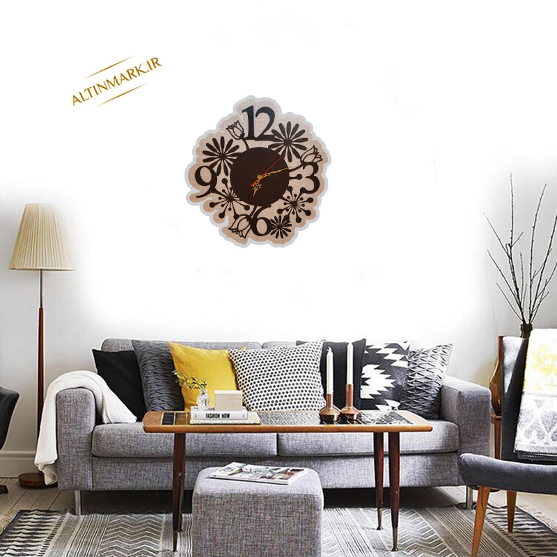 ساعت دیواری طرح گل