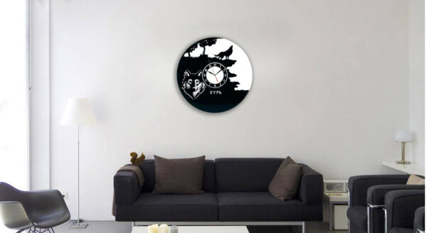 ساعت دیواری طرح قورد ساعت مشکی کد Qurt-001