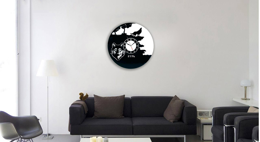 ساعت دیواری طرح قورد ساعت مشکی کد Qurt-001