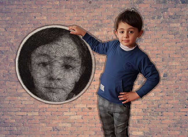 سفارش تابلوی میخ و نخ بافت تصویر چهره شما