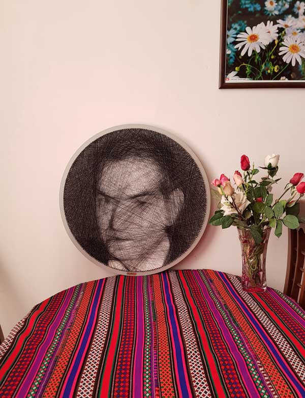 تابلوی میخ و نخ شهریار بافته شده با دست و نفیس