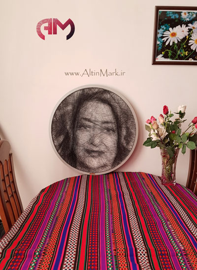 سفارش تابلوی میخ و نخ بافت تصویر چهره شما