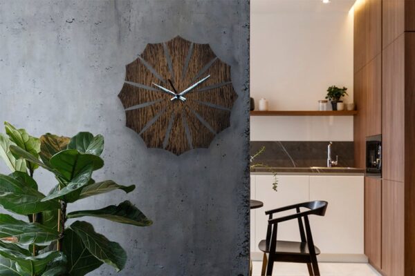 ساعت دیواری جدید چوبی (ام دی اف) در دو رنگ