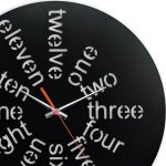 ساعت دیواری مشکی با نوشته اعداد جنس گلس (شیشه نشکن)