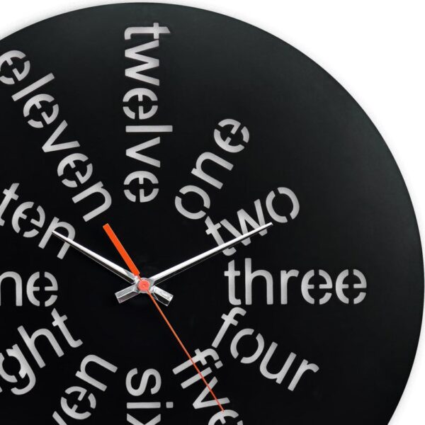 ساعت دیواری مشکی با نوشته اعداد جنس گلس (شیشه نشکن)