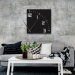 ساعت دیواری مشکی مربعی از جنس پلکسی گلس (شیشه نشکن) یا ام دی اف