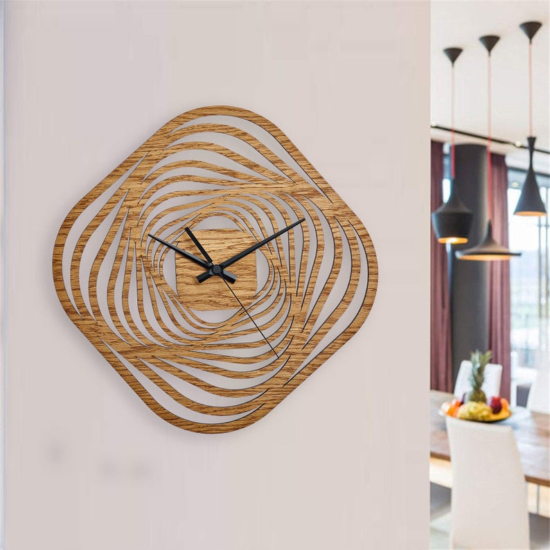 ساعت دیواری مدل blazing star چوبی از جنس MDF و در 3 رنگ