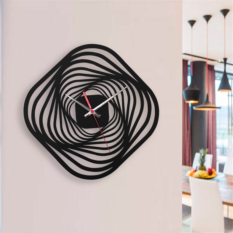 ساعت دیواری مدل blazing star چوبی از جنس MDF و در 3 رنگ