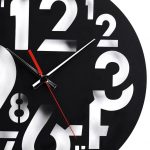 ساعت دیواری با رنگ مشکی مدرن دو جنس شیشه نشکن (پلکسی گلس) و چوبی