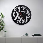 ساعت دیواری با رنگ مشکی مدرن دو جنس شیشه نشکن (پلکسی گلس) و چوبی