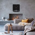 ساعت دیواری مشکی طرح موج قطره جنس شیشه نشکن (پلکسی)