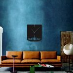 ساعت دیواری مشکی طرح موج قطره جنس شیشه نشکن (پلکسی)