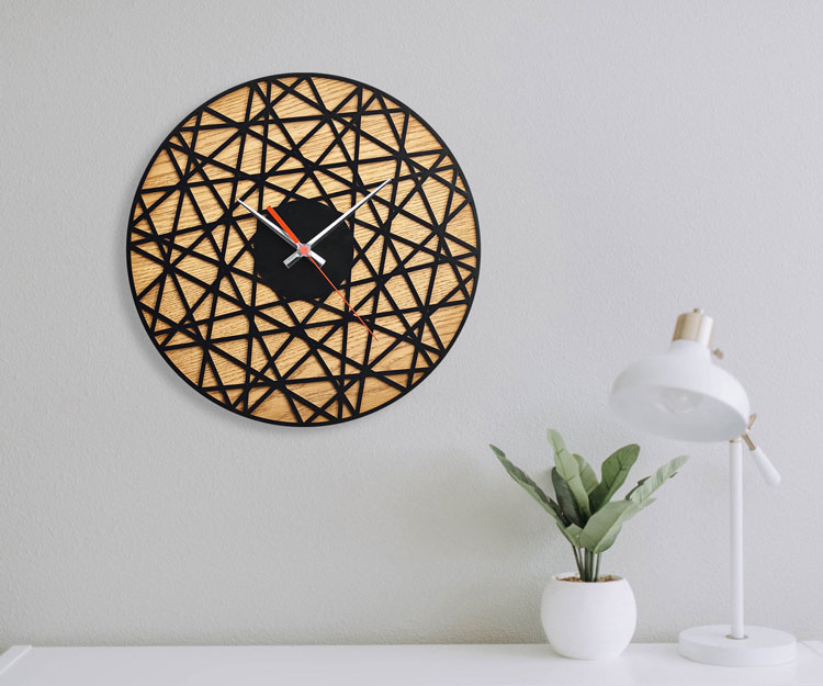 ساعت دیواری چوبی بی نظیر جنس بدنه ام دی اف در دو رنگ متفاوت