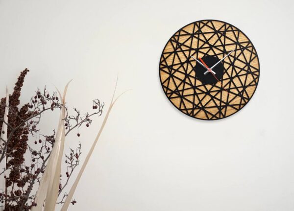 ساعت دیواری چوبی بی نظیر جنس بدنه ام دی اف در دو رنگ متفاوت