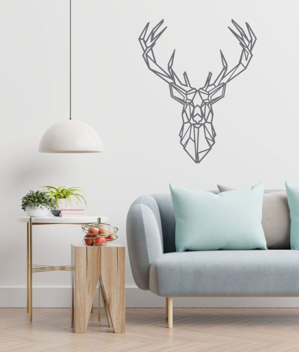 تابلو لاین آرت گوزن (دیوار کوب طرح گوزن) جنس چوبی MDF