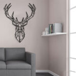 تابلو لاین آرت گوزن (دیوار کوب طرح گوزن) جنس چوبی MDF