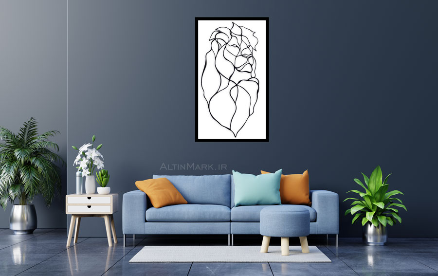 استیکر چوبی شیر جنس چوبی MDF “لاین آرت”