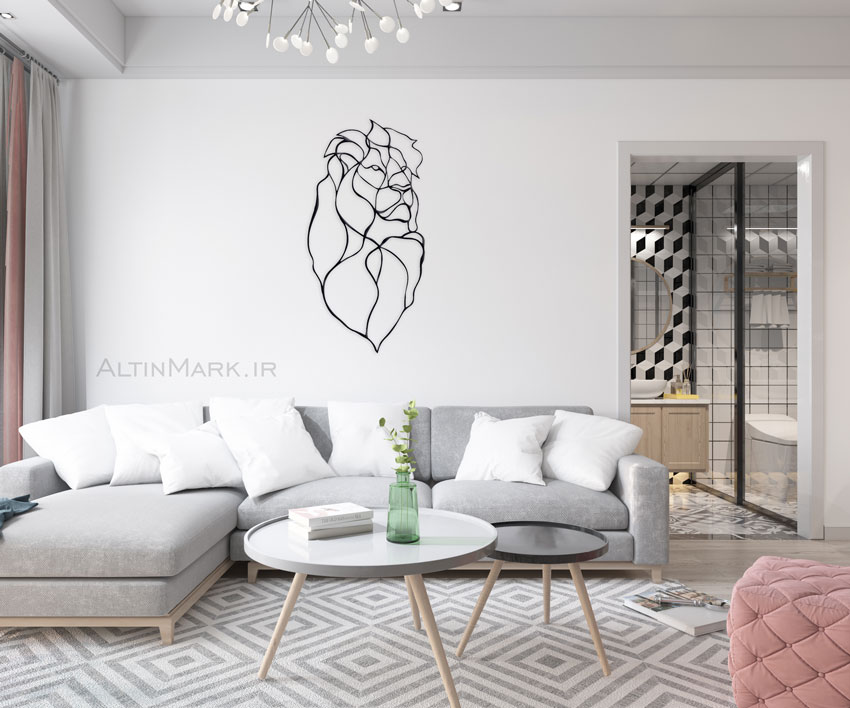 استیکر چوبی شیر جنس چوبی MDF “لاین آرت”