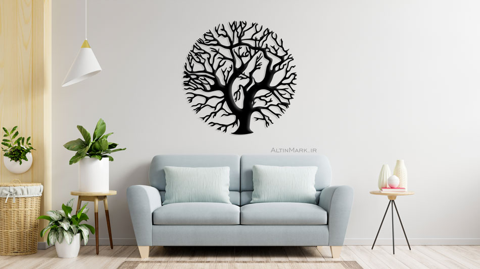 تابلو چوبی درخت کهن جنس چوبی MDF ” استیکر” مشکی