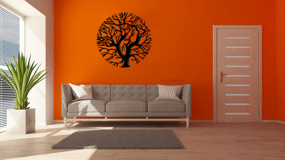 تابلو چوبی درخت کهن جنس چوبی MDF ” استیکر” مشکی