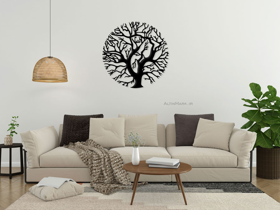 تابلو چوبی درخت کهن جنس چوبی MDF ” استیکر” مشکی