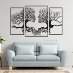 استیکر چوبی درخت عشق سه تکه جنس چوبی MDF 