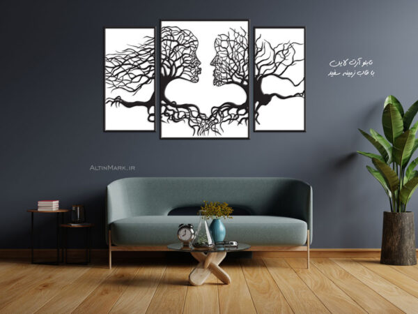 استیکر چوبی درخت عشق سه تکه جنس چوبی MDF
