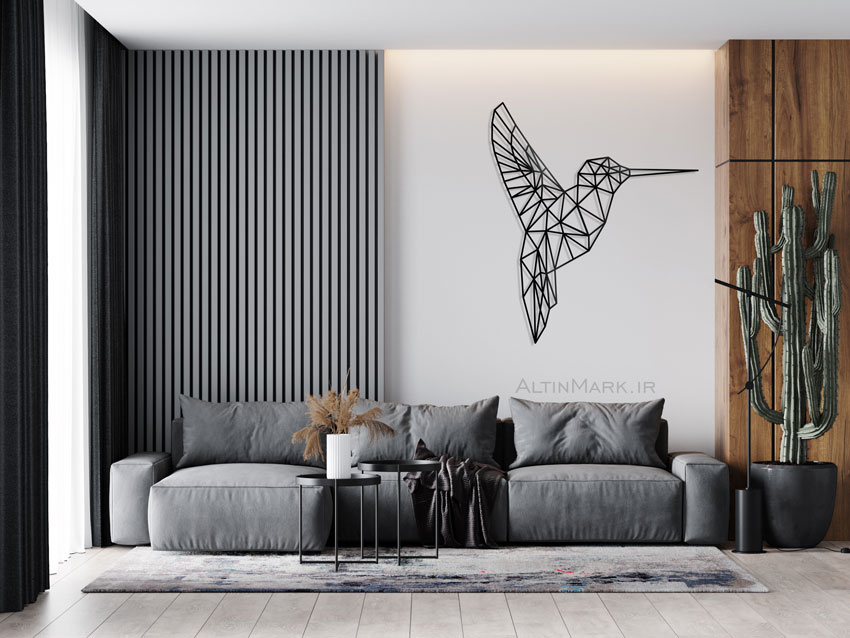 استیکر چوبی دارکوب جنس چوبی MDF “لاین آرت” پرنده