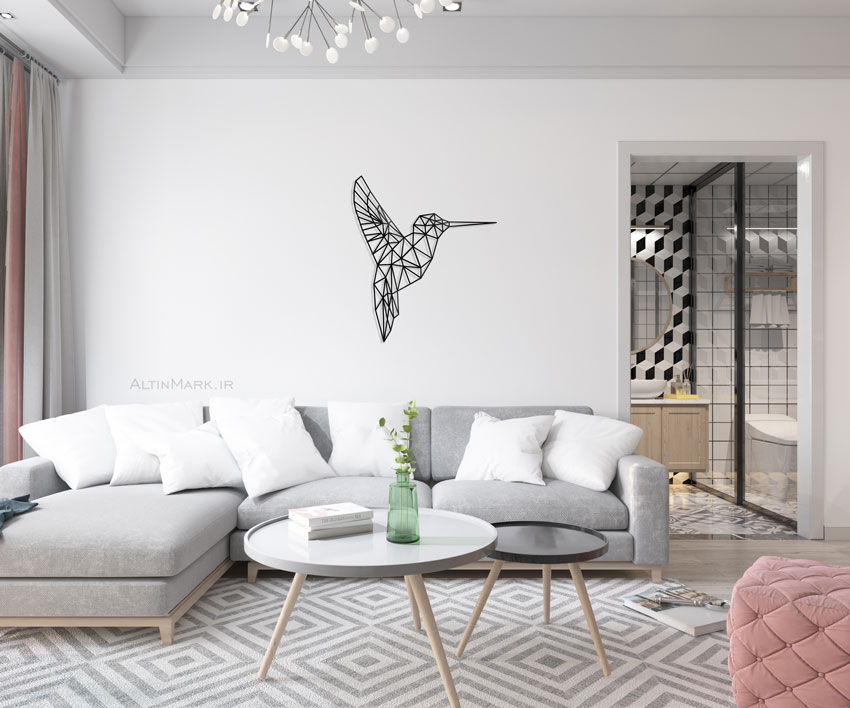 استیکر چوبی دارکوب جنس چوبی MDF “لاین آرت” پرنده