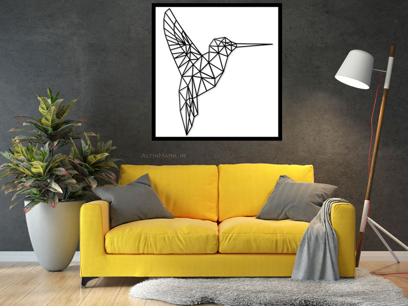 استیکر چوبی دارکوب جنس چوبی MDF “لاین آرت” پرنده