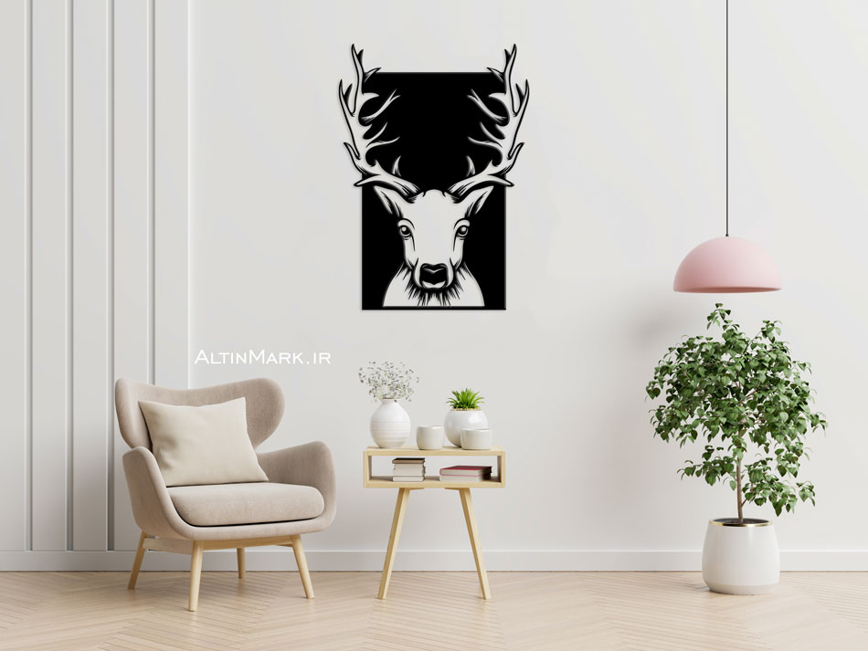 استیکر چوبی آهو جنس چوبی MDF “لاین آرت”