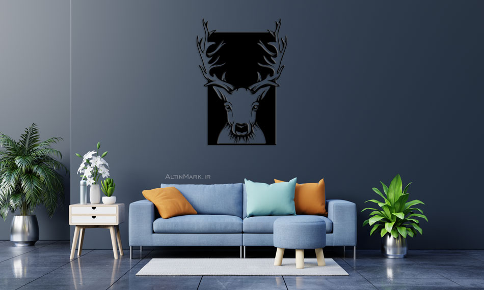 استیکر چوبی آهو جنس چوبی MDF “لاین آرت”