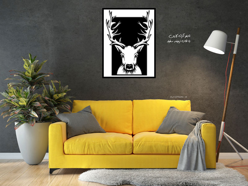استیکر چوبی آهو جنس چوبی MDF “لاین آرت”