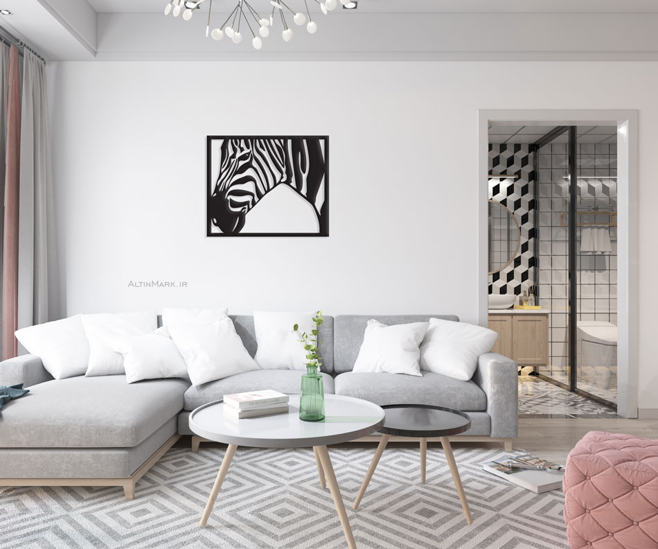 تابلو چوبی گورخر جنس چوبی MDF ” استیکر” لاین آرت