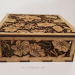 جعبه کادو طرح شکوفه جنس چوبی 