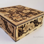 جعبه کادو طرح شکوفه جنس چوبی 