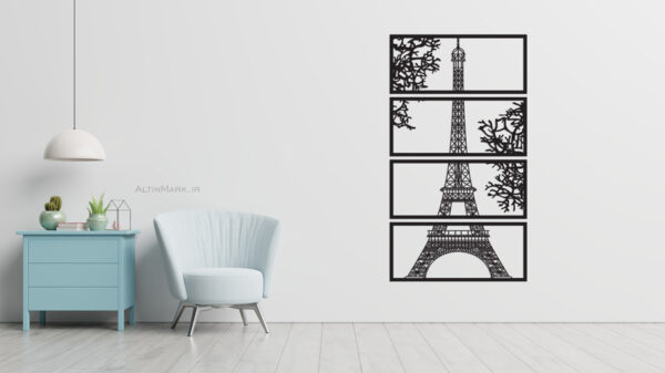 تابلو چهار تکه ایفل جنس چوبی MDF