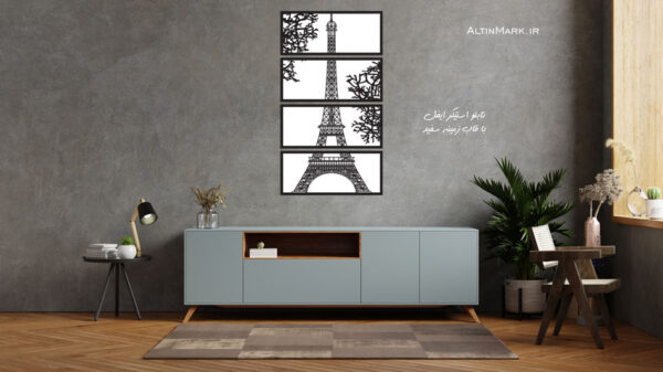 تابلو چهار تکه ایفل جنس چوبی MDF