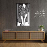 استیکر چوبی دختر جلف جنس چوبی MDF 