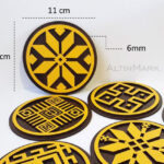 زیر لیوانی طرح سنتی با نقوش ورنی جنس چوبی