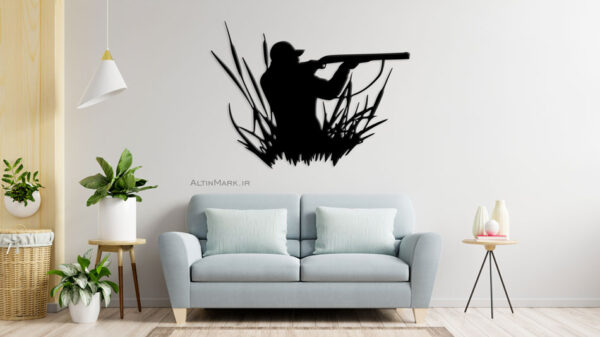 استیکر چوبی شکارچی جنس چوبی MDF 