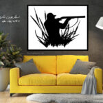 استیکر چوبی شکارچی جنس چوبی MDF 