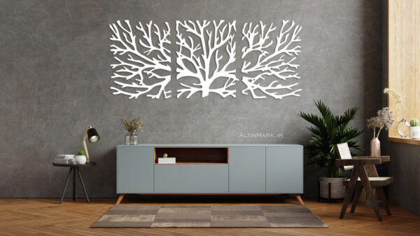 استیکر سه تکه شاخسار جنس چوبی MDF