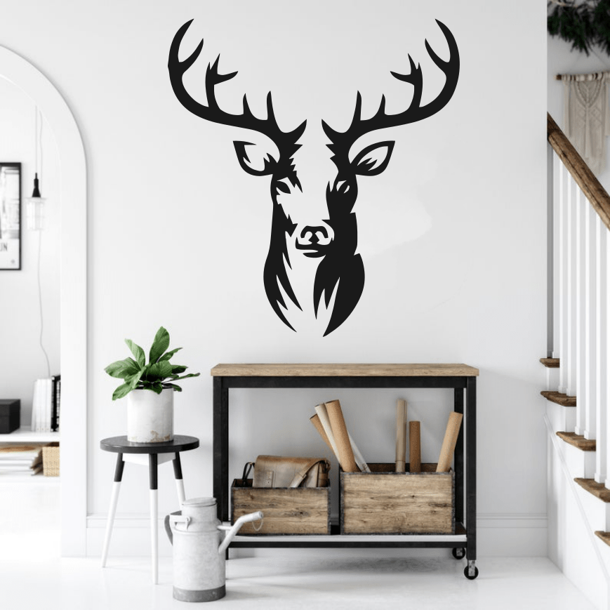 تابلو استیکر گوزن جنس چوبی MDF “لاین آرت”