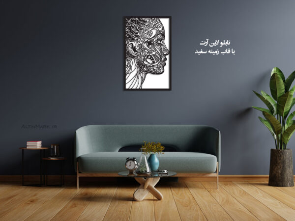 تابلو لاین آرت چهره جنس چوبی MDF