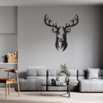 تابلو استیکر گوزن جنس چوبی MDF 