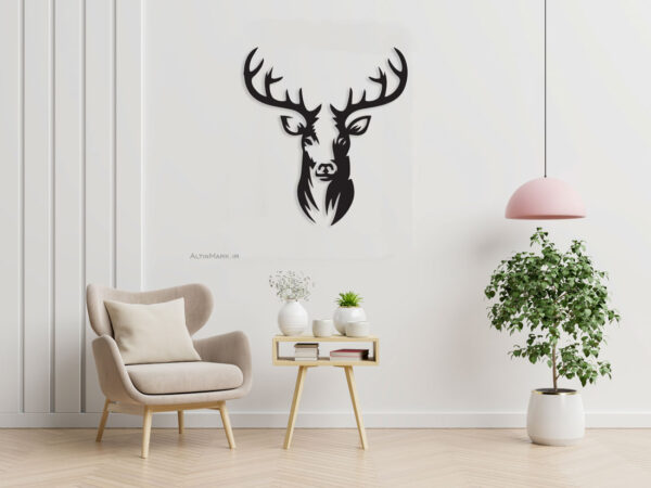 تابلو استیکر گوزن جنس چوبی MDF 