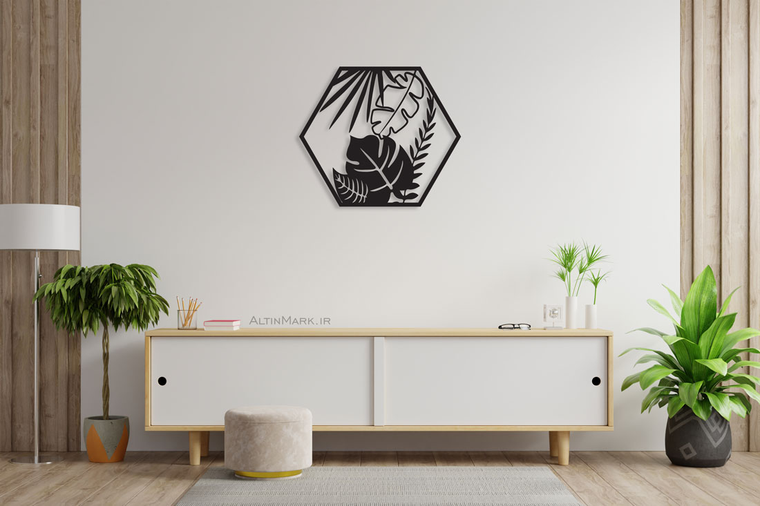 تابلو لاین آرت یاپراق جنس چوبی MDF “تابلو استیکر”