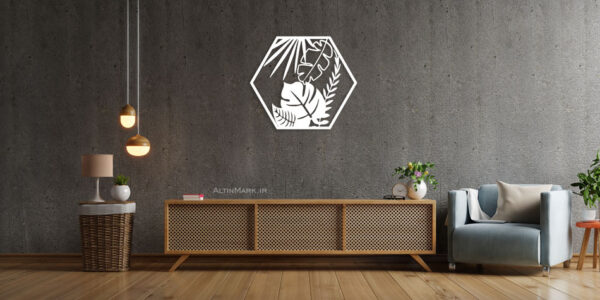 تابلو لاین آرت یاپراق جنس چوبی MDF 