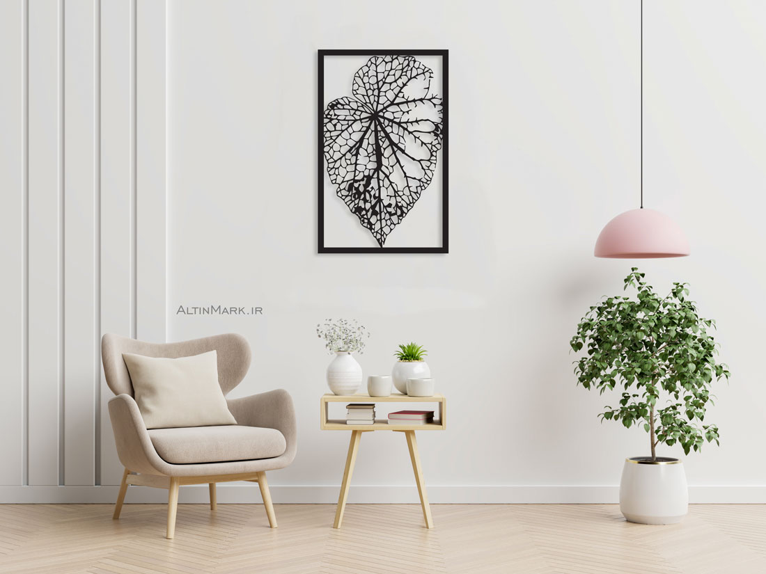 تابلو استیکر برگ درخت جنس چوبی MDF “لاین آرت”